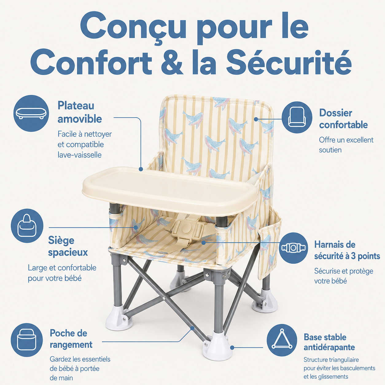 CHAISE BÉBÉ – BALEINE OCÉAN