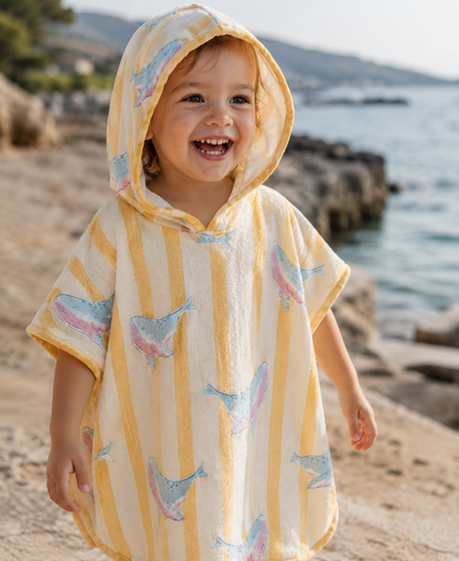 PONCHO DE PLAGE BALEINE OCÉAN